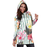 Colorful Orchid Flower Pattern Women'S Hoodie Dress