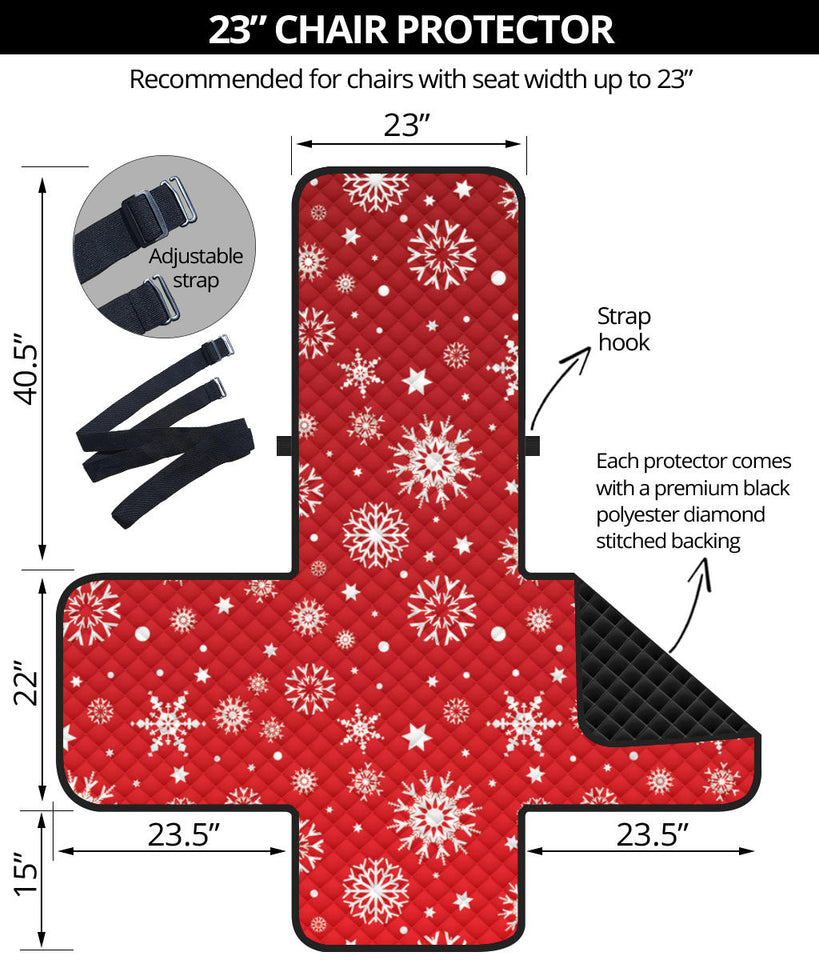 Snowflake pattern red background Chair Cover Protector