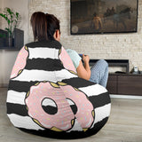 Donuts Pink Icing Striped Pattern Bean Bag Cover