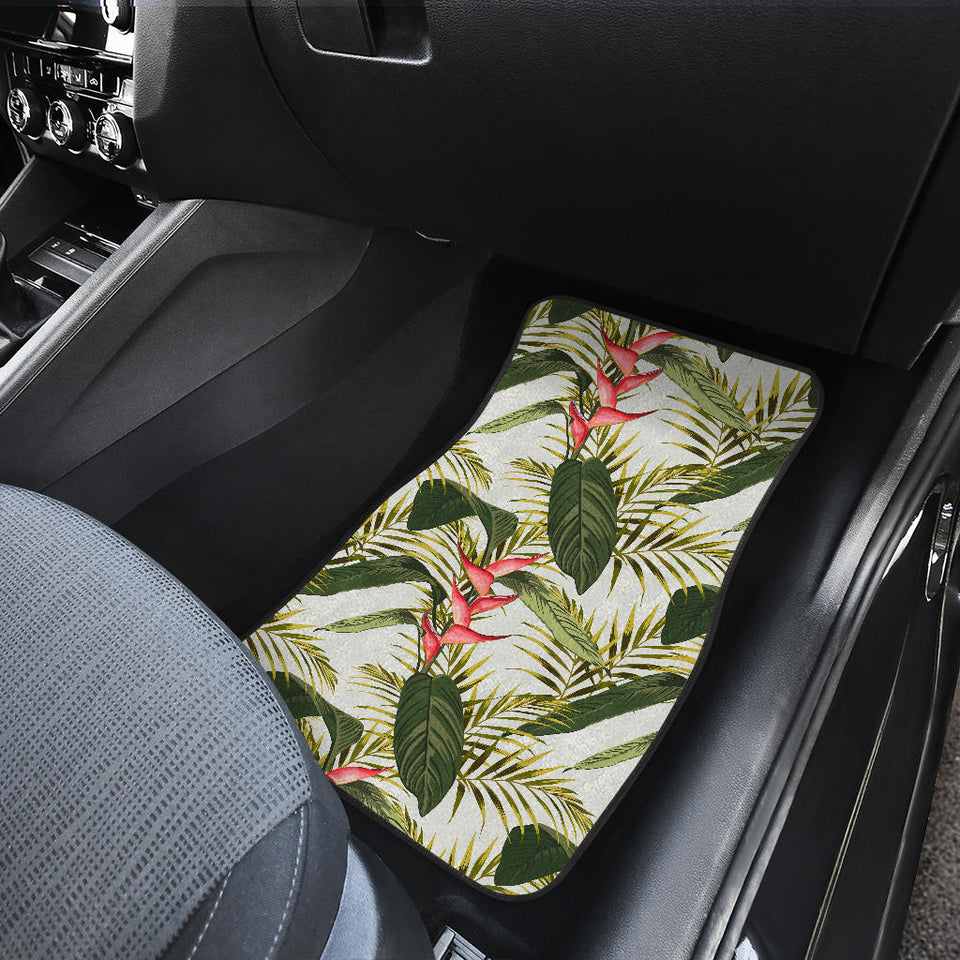 Heliconia Pattern Front And Back Car Mats