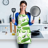 Cucumber Whole Slices Pattern Adjustable Apron