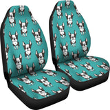 Hand Drawn Boston Terrier Dog Pattern  Universal Fit Car Seat Covers