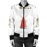 Windmill Design Pattern Women'S Bomber Jacket