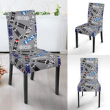 Skate Board Pattern Print Design 03 Dining Chair Slipcover