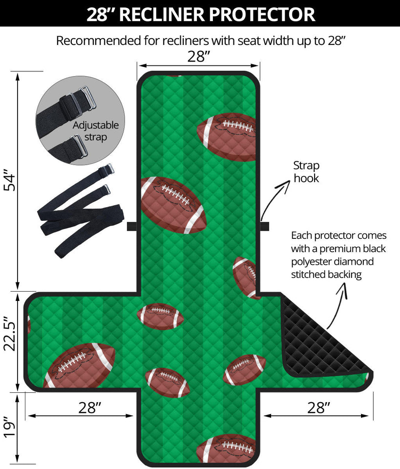 American football ball field background Recliner Cover Protector