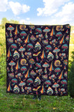 Colorful Mushroom Pattern Premium Quilt