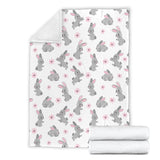 Watercolor Cute Rabbit Pattern Premium Blanket