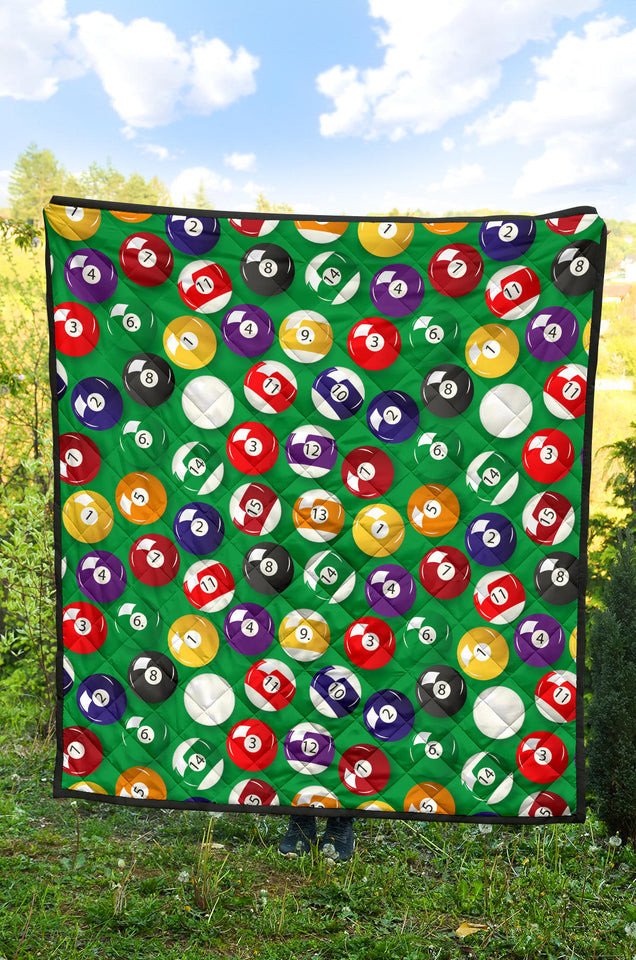 Billiard Ball Pattern Print Design 02 Premium Quilt