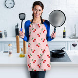 Cherry Pattern Pink Background Adjustable Apron