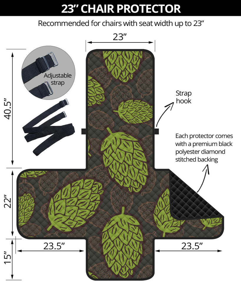 Hop pattern black background Chair Cover Protector