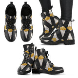 French Fries Dark Background Leather Boots