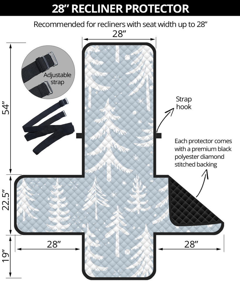 Christmas tree winter forest pattern Recliner Cover Protector