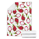 Dragon Fruits White Background Premium Blanket