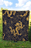 Gold Dragon Pattern Premium Quilt