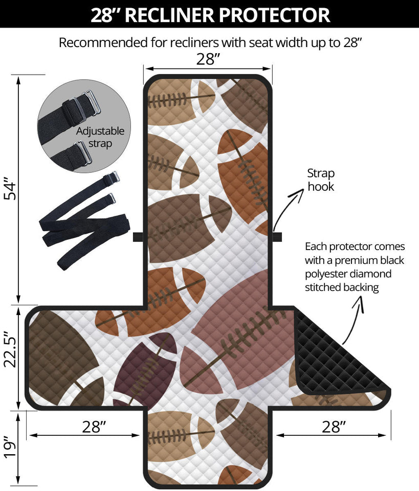 American football ball pattern Recliner Cover Protector