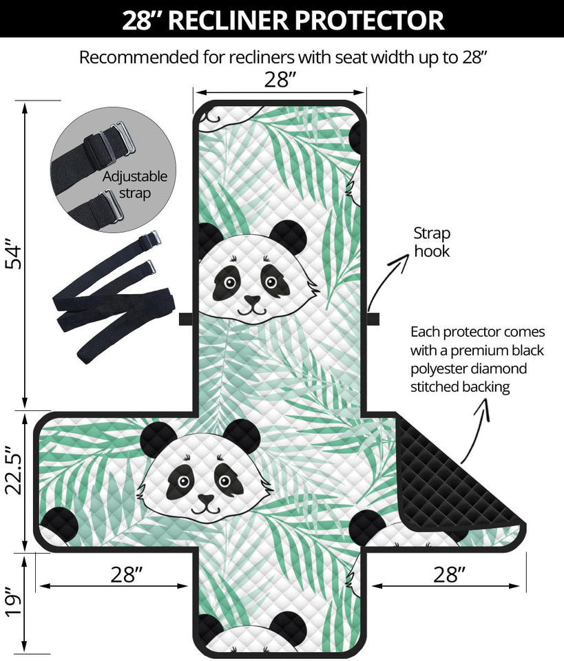 Panda pattern tropical leaves background Recliner Cover Protector