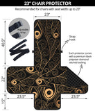 Gold peacock feather pattern Chair Cover Protector