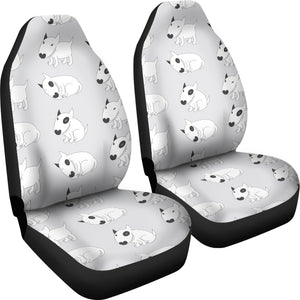 Bull Terrier Pattern Print Design 01 Universal Fit Car Seat Covers