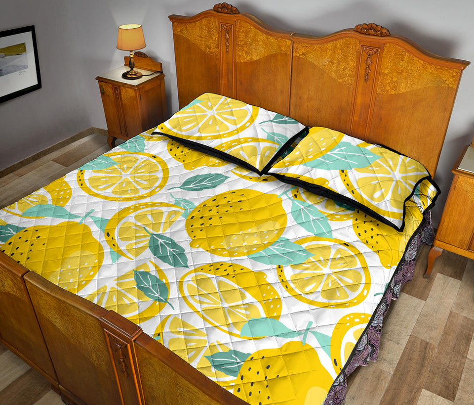 lemon design pattern Quilt Bed Set