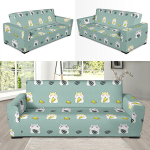 Cute Hamster Cheese Pattern Sofa Slipcover