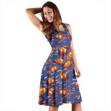 Clown Fish Pattern Print Design 04 Sleeveless Midi Dress