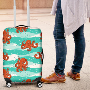 Octopuses Sea Wave Background Luggage Covers