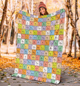 Chemistry Periodic Table Pattern Print Design 01 Premium Blanket