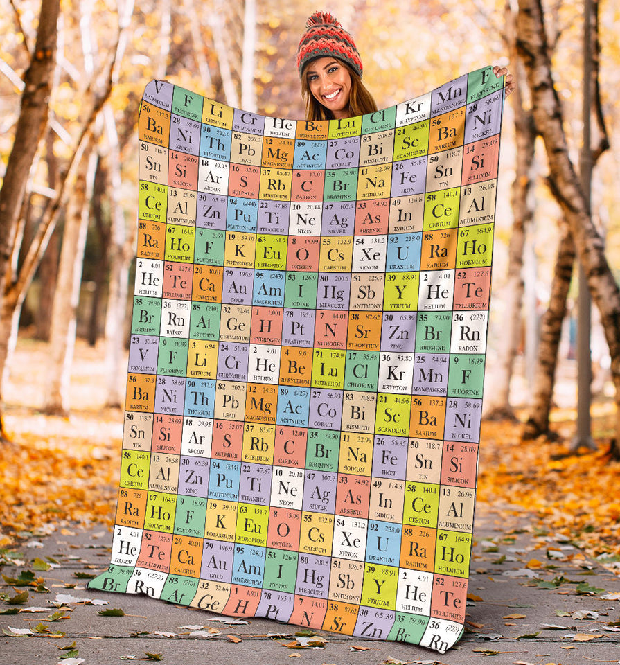 Chemistry Periodic Table Pattern Print Design 01 Premium Blanket