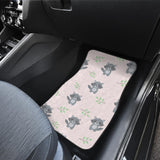 Cute Raccoons Leaves Pattern Front And Back Car Mats