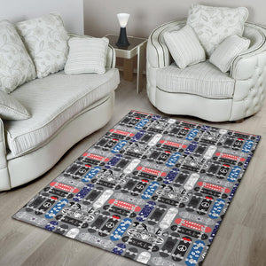 Skate Board Pattern Print Design 04 Area Rug