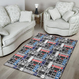 Skate Board Pattern Print Design 04 Area Rug