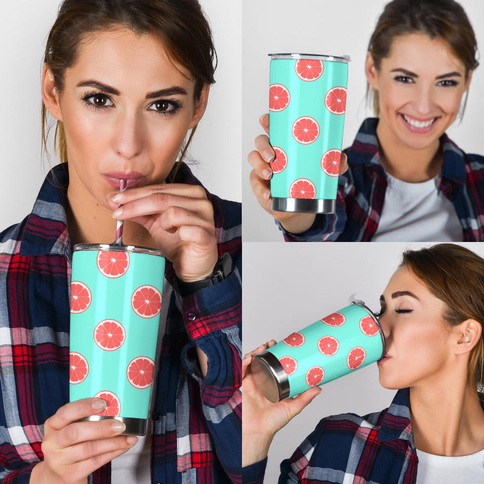 Grapefruit Green Background Tumbler