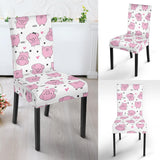 Pig Pattern Print Design 03 Dining Chair Slipcover