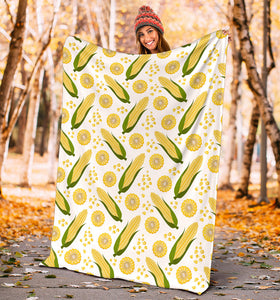 Corn Pattern Print Design 05 Premium Blanket