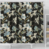 Japanese Crane Ornament Elements Shower Curtain Fulfilled In US