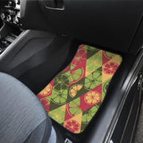 Cool Geometric Lime Pattern Front And Back Car Mats