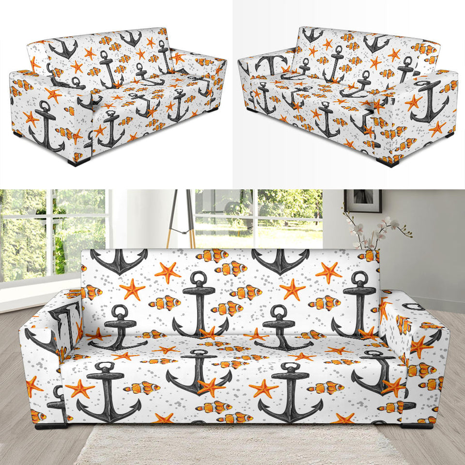 Clown Fish Pattern Print Design 02 Sofa Slipcover