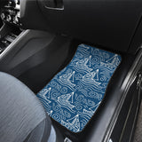 Hand Drawn Sailboat Pattern Front And Back Car Mats