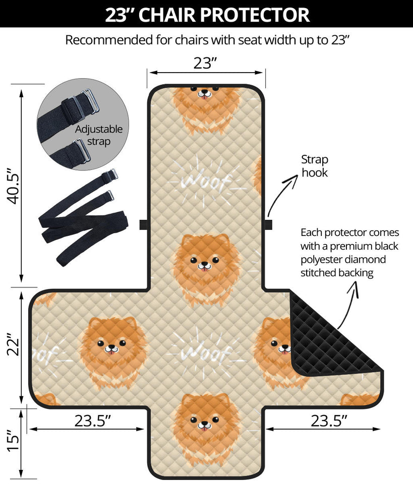 Cute brown pomeranian puppy Chair Cover Protector