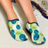 Blueberry Flower Pattern Aqua Shoes