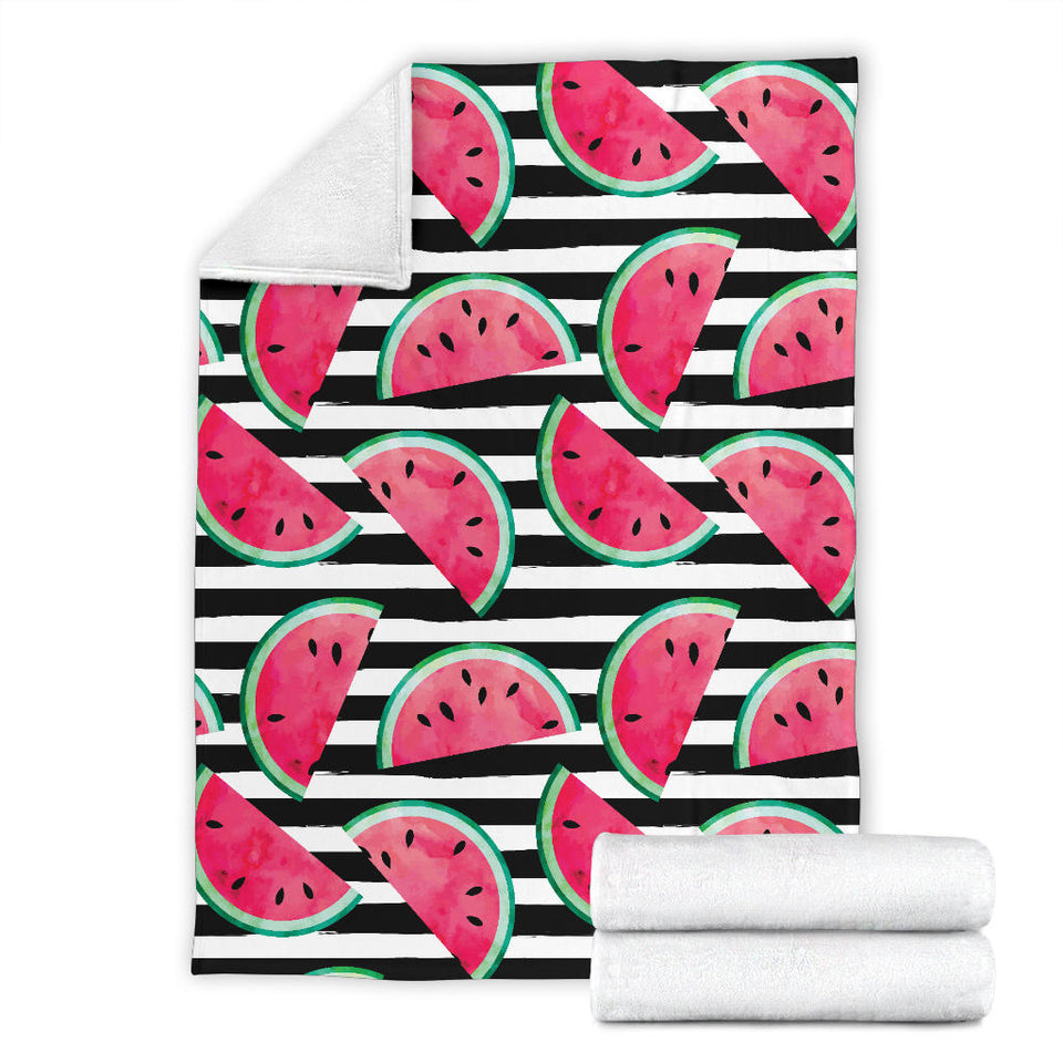 Watercolor Paint Textured Watermelon Pieces Premium Blanket