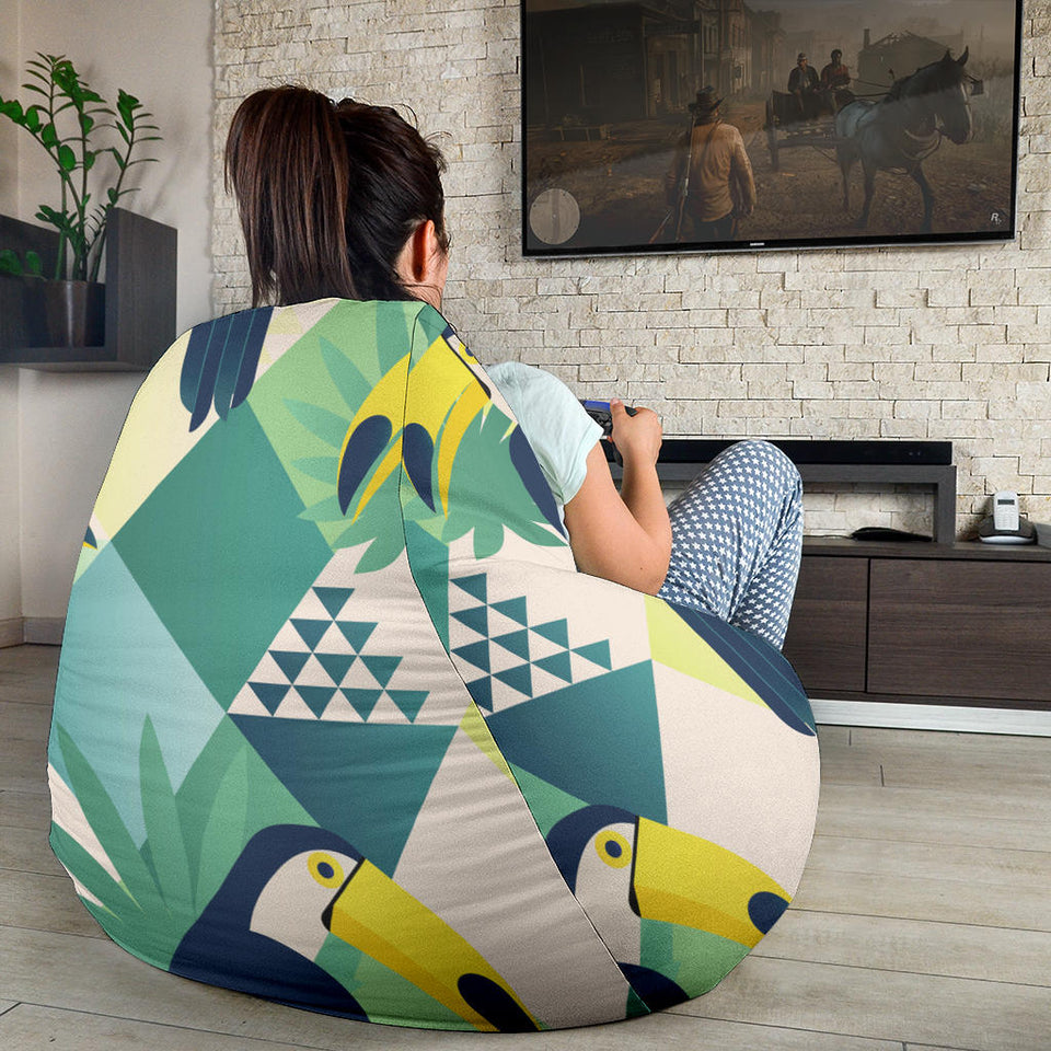 Toucan Tropical Leaves Design Pattern  Bean Bag Cover