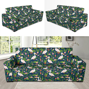 Pelican Pattern Print Design 05  Sofa Slipcover
