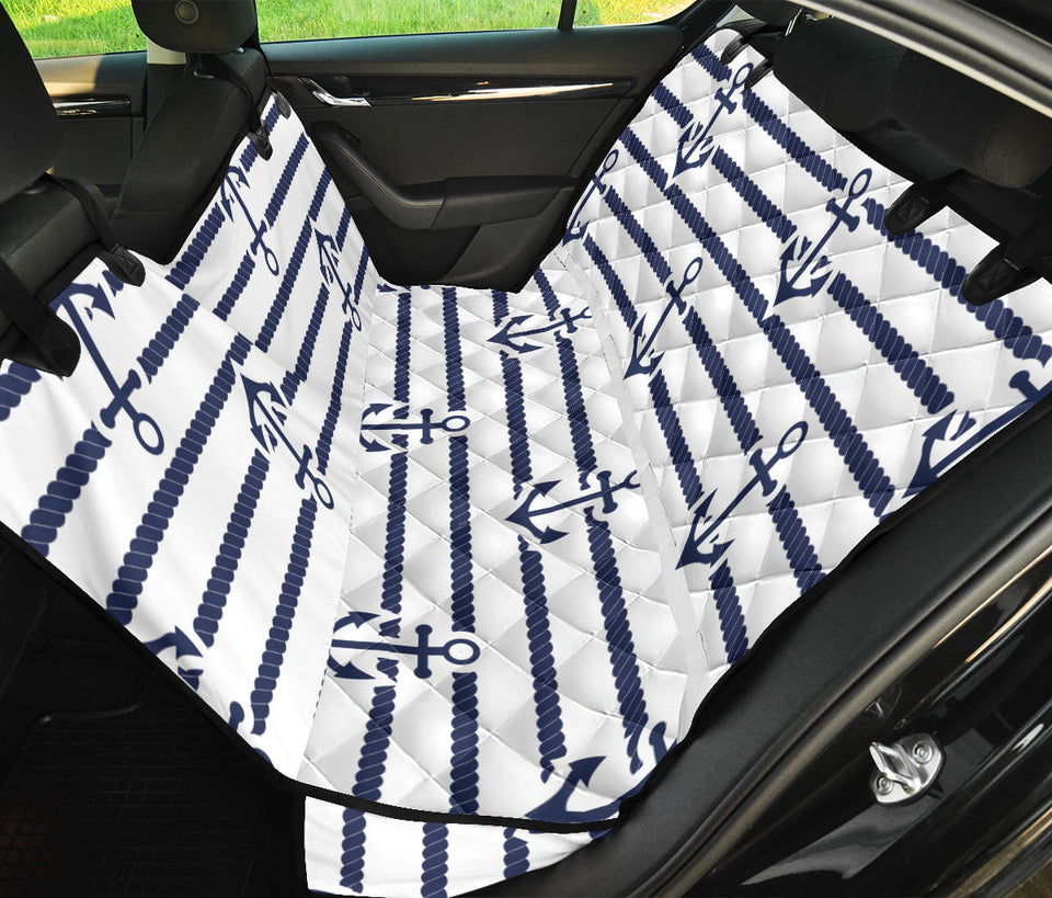 Anchor Rope Nautical  Pattern Dog Car Seat Covers