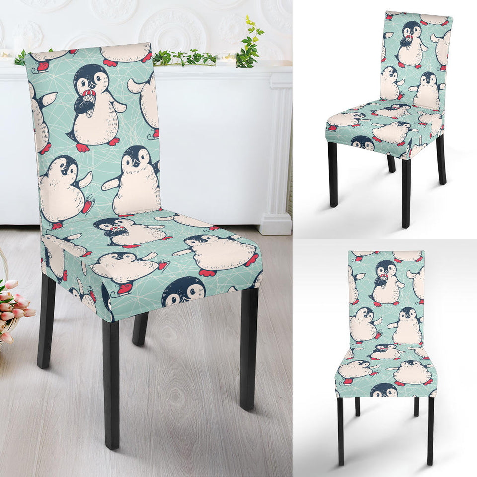 Cute Penguin Pattern Dining Chair Slipcover