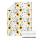 Beautiful Sunflowers Pattern Premium Blanket