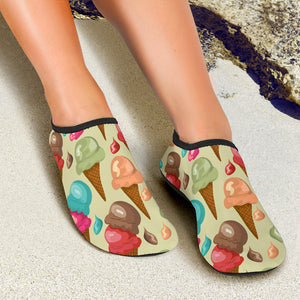 Colorful Ice Cream Pattern Aqua Shoes