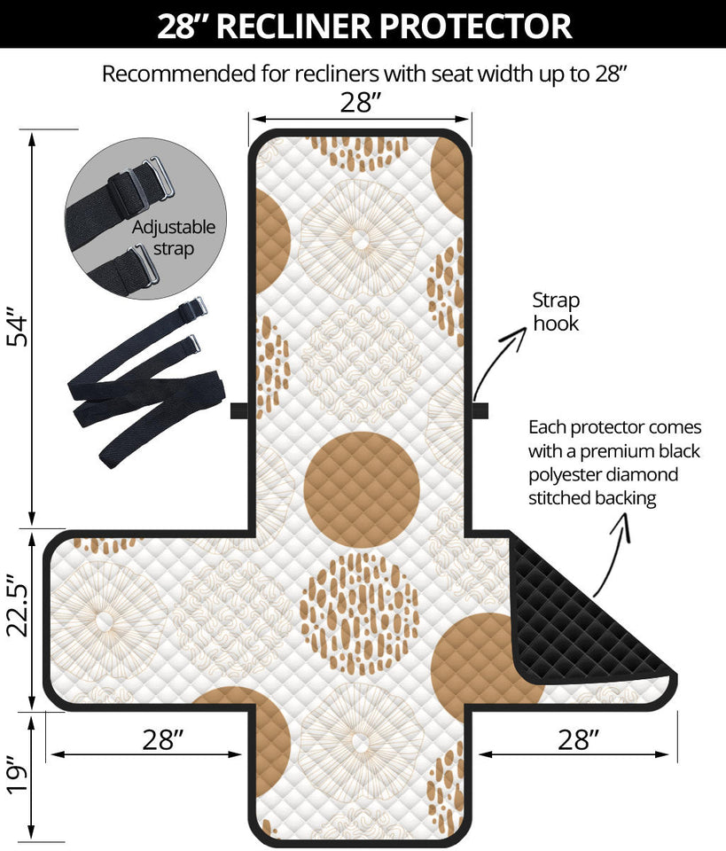 Gold Texture mushroom pattern Recliner Cover Protector