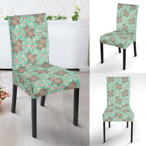 Hippopotamus Pattern Print Design 02 Dining Chair Slipcover