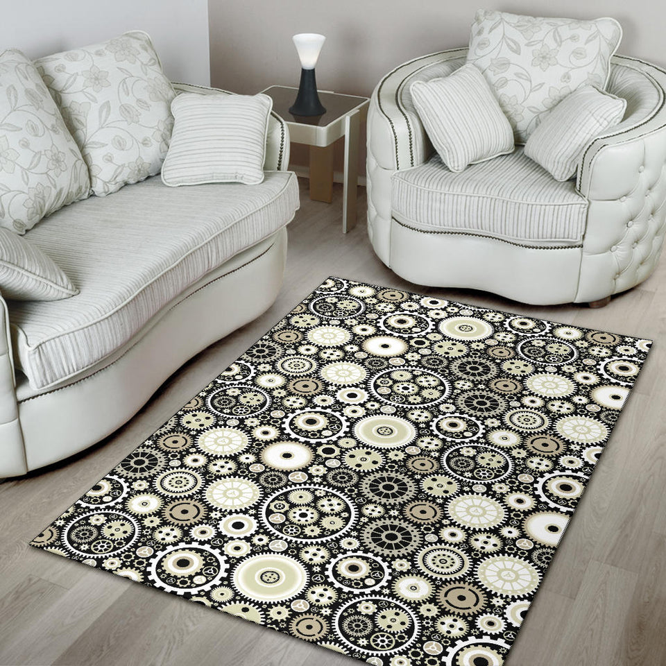 Gear Pattern Print Design 02 Area Rug